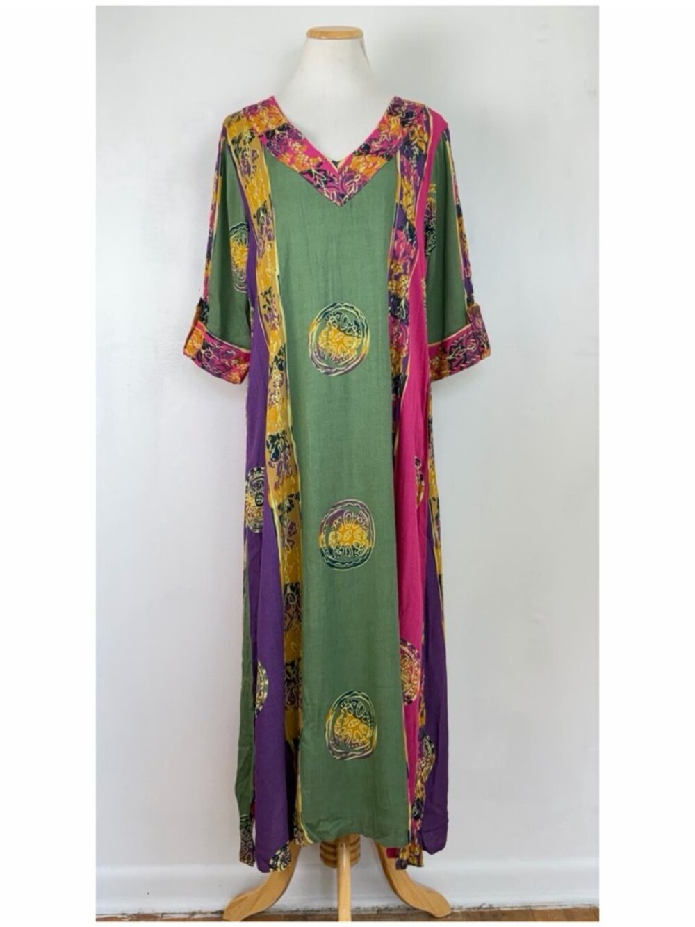 Soft Surroundings Dress Size PS Petite Small NEW Floral Batik Rayon Pockets Maxi